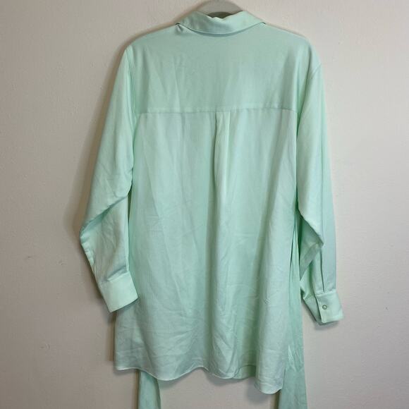 L'Academie Women's Dress The Amorette Mini Button Front Tie Waist Mint Small - Picture 8 of 9
